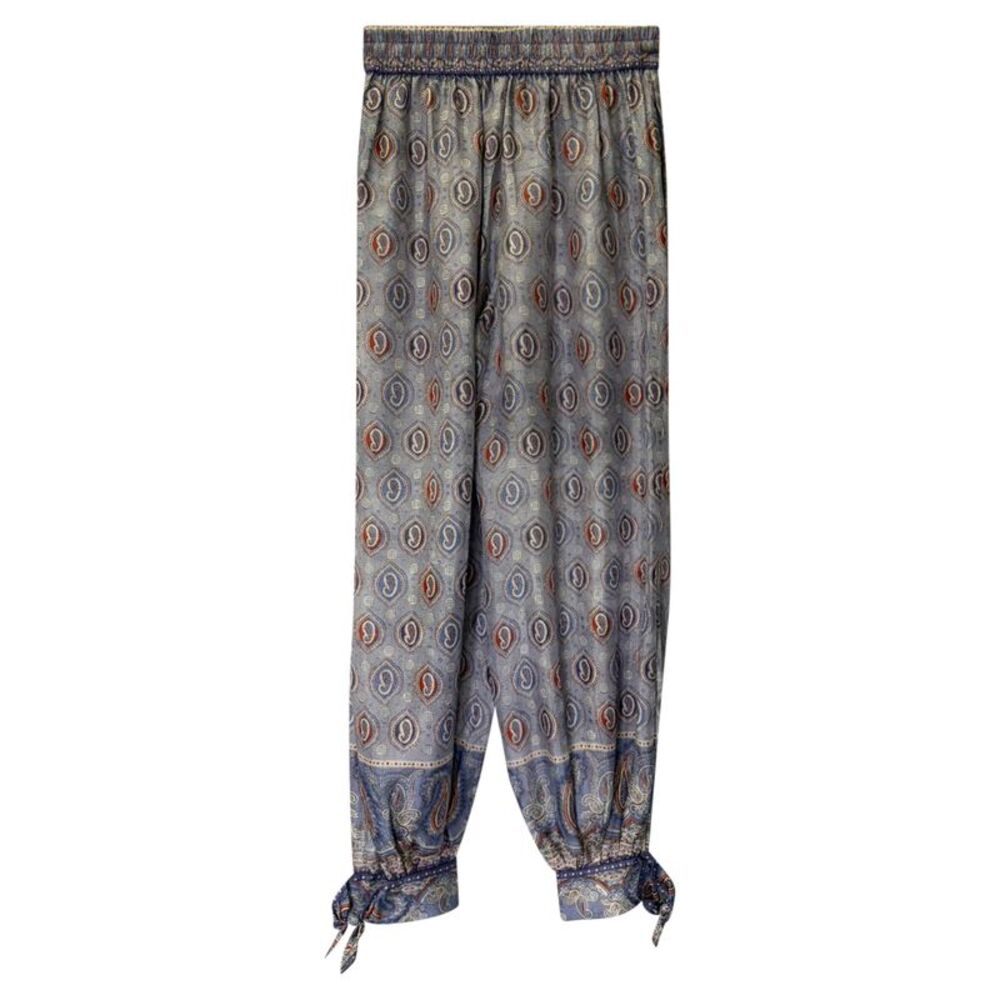 Zimmermann Vitali Tied Harem Pants in Multicolor Silk